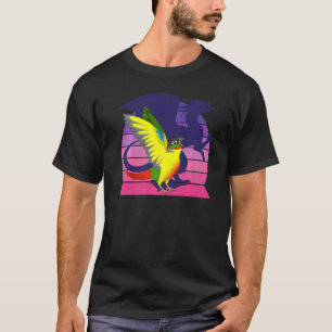 Camiseta Retro Loro I Dragon I Gritando Che Verde Amarillo