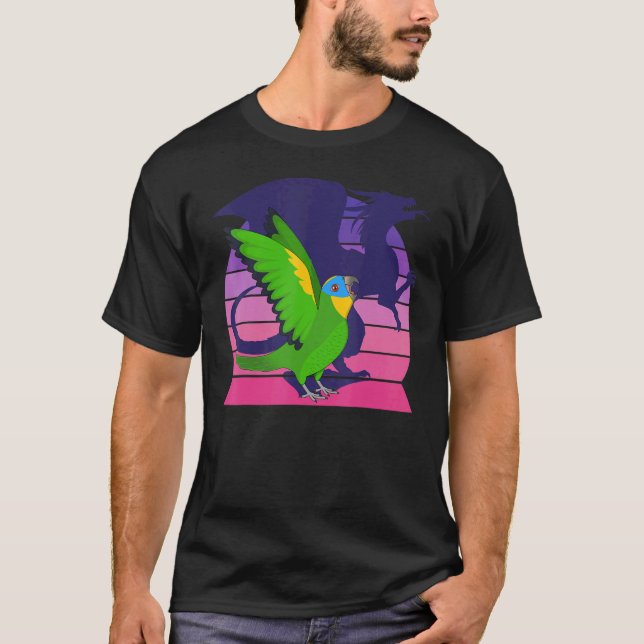 Camiseta Retro Loro I Winged Dragon I Naranja Alegre Amazon (Anverso)