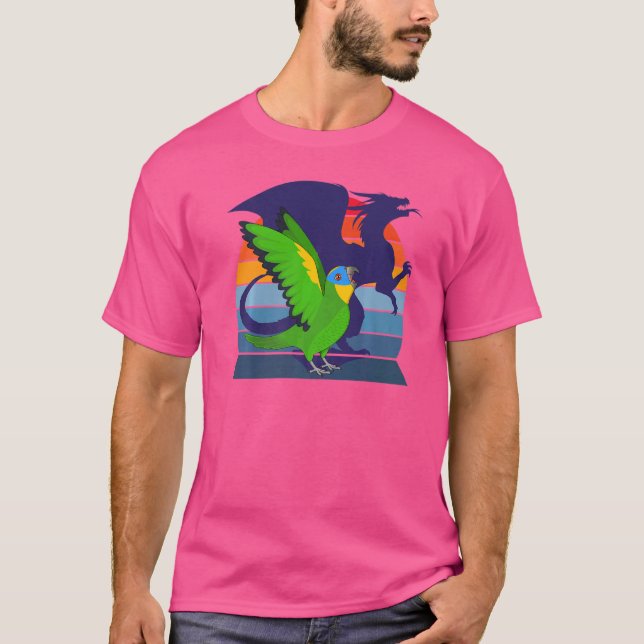 Camiseta Retro Loro I Winged Dragon I Naranja Alegre Amazon (Anverso)