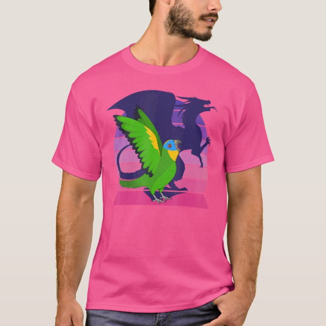 Camiseta Retro Loro I Winged Dragon I Naranja Alegre Amazon (Anverso)