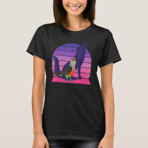 Camiseta Retro loro jactanciando lobo gritando barriga roja