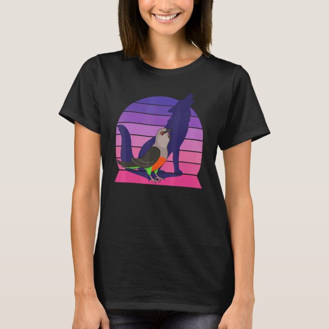 Camiseta Retro loro jactanciando lobo gritando barriga roja (Anverso)