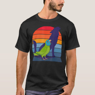 Camiseta Retro loro jactancioso grito corona azul