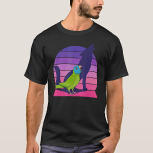 Camiseta Retro loro jactancioso grito corona azul