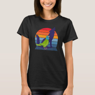 Camiseta Retro loro jactancioso grito corona azul
