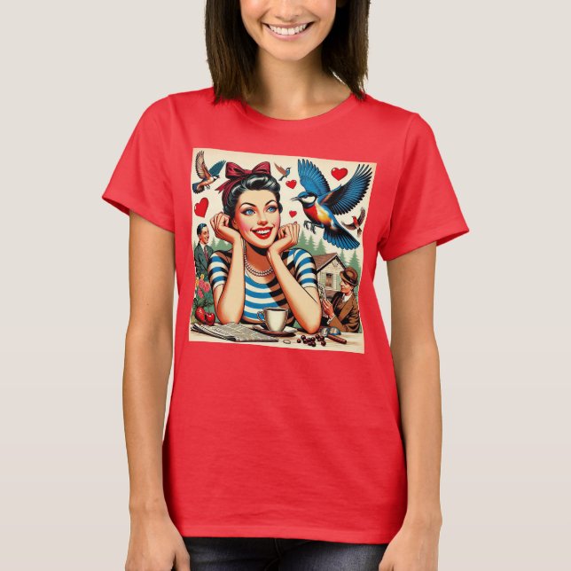 Camiseta Retro Love Birds  (Anverso)