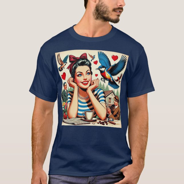 Camiseta Retro Love Birds  (Anverso)