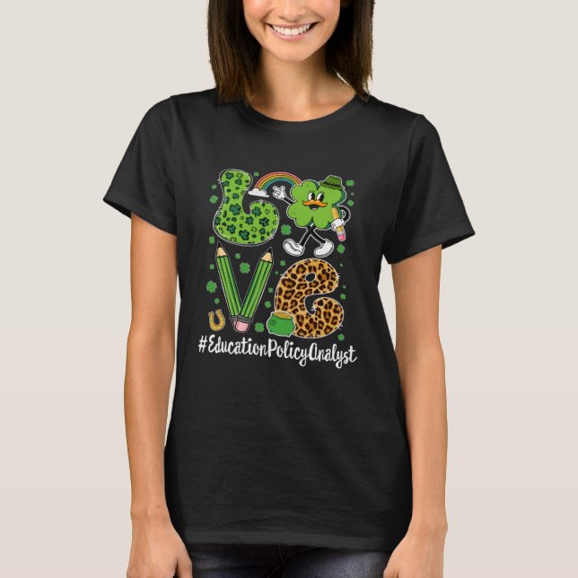 Camiseta Retro Love Education Analyst St Patrick s D (Anverso)