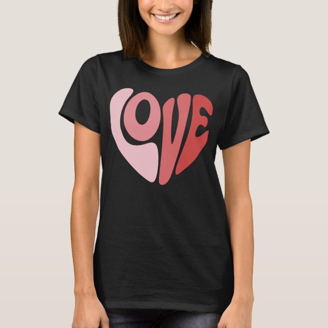 Camiseta Retro Love Heart Valentine Typography (Anverso)