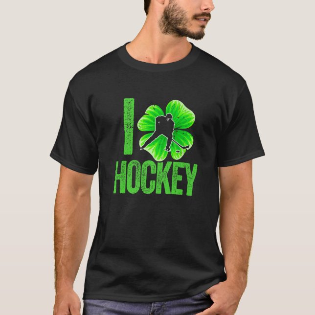 Camiseta Retro Love Hockey Irlandés Shamrock Sport St. Patr (Anverso)