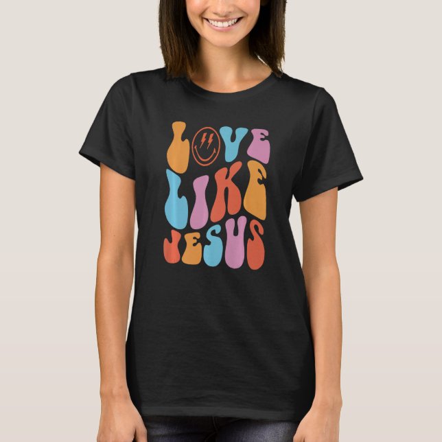 Camiseta Retro Love Like Jesus Smiling Face Christian Relig (Anverso)