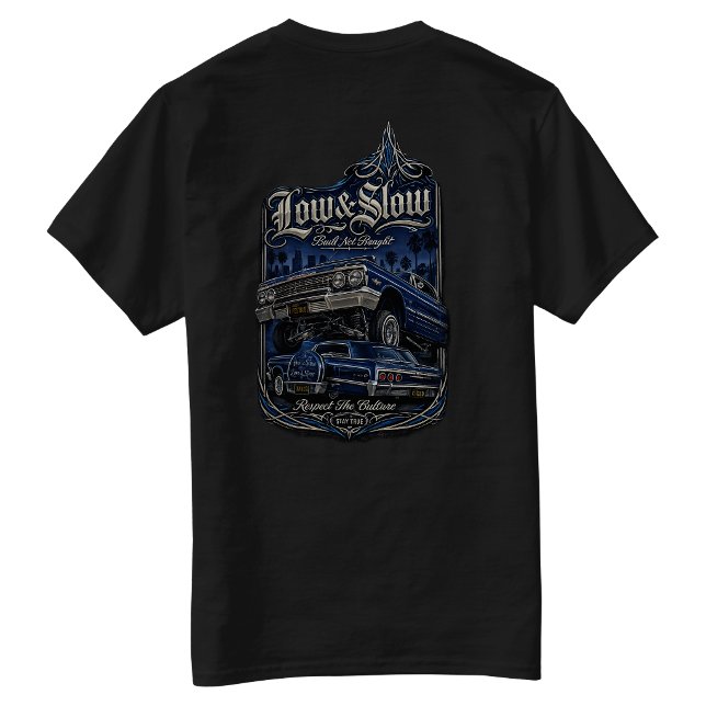 Camiseta retro Lowrider Built Not Bought (Lowrider Built Not Bought back-hit T-shirt)