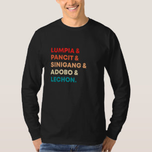Camiseta Retro Lumpia Pancit Sinigang Adobo Lechon Filipino