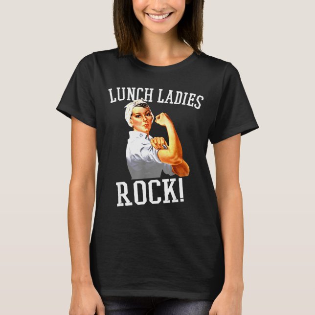 Camiseta Retro Lunch Ladies Rock Cafeteria Worker Funny Lun (Anverso)