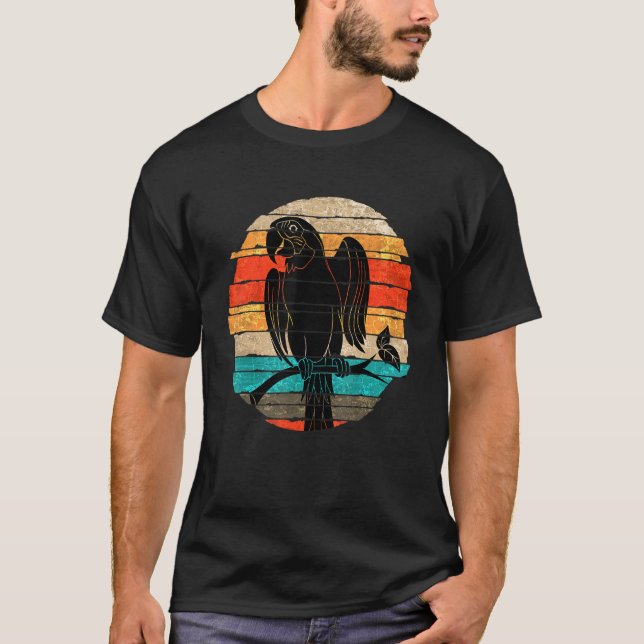 Camiseta Retro Macaw Parrot de animales de la jungla de ave (Anverso)