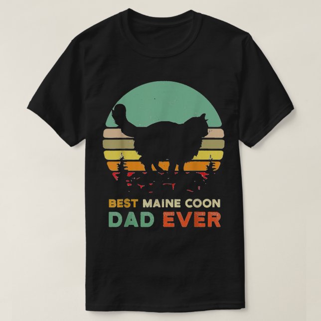 Camiseta Retro Maine Coon Cat Lover Mascota Dueño Dad Vinta (Diseño del anverso)