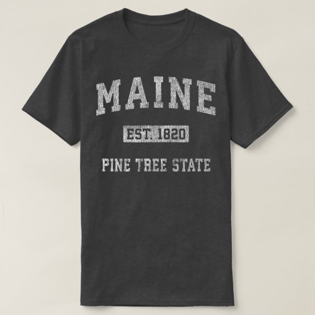 Camiseta Retro Maine Vintage Athletic Design (Diseño del anverso)