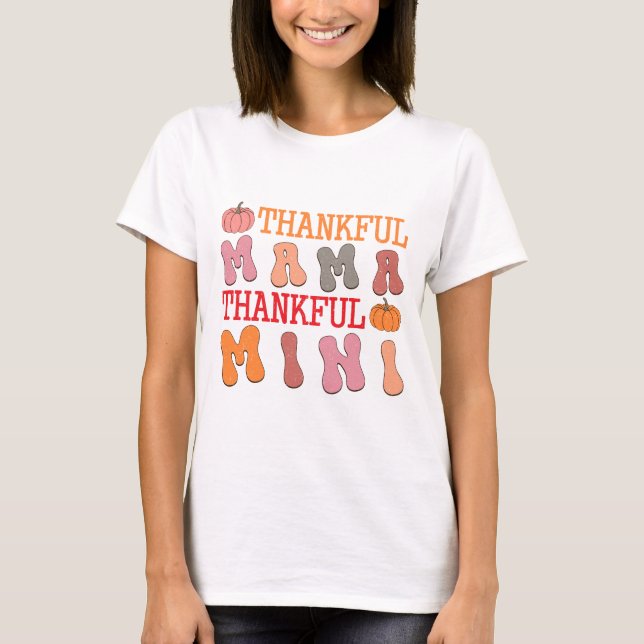Camiseta Retro Mama Agradecida Mini Agradecida - Otoño (Anverso)