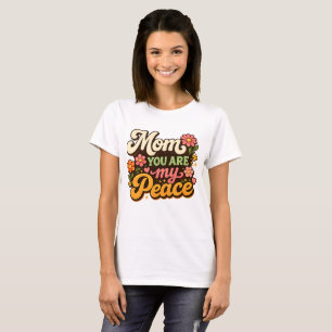 Camiseta Retro Mamá Eres Mi Paz Floral