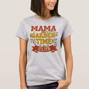Camiseta Retro Mama Garden Club Tipografía Vintage Años 70 