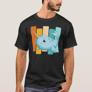 Camiseta Retro Mammal Sea Creation Whale Ocean Animal Narw