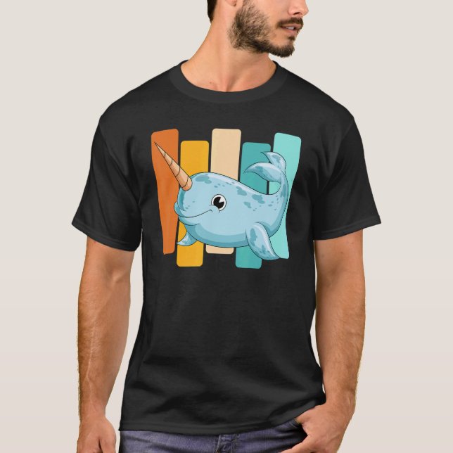 Camiseta Retro Mammal Sea Creation Whale Ocean Animal Narw (Anverso)