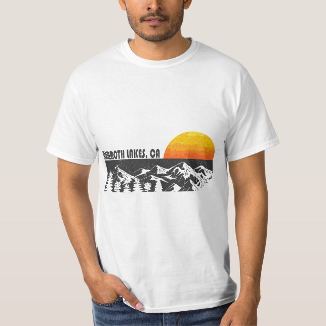 Camiseta Retro Mammoth Lakes California Mountain Sunset  (Anverso)
