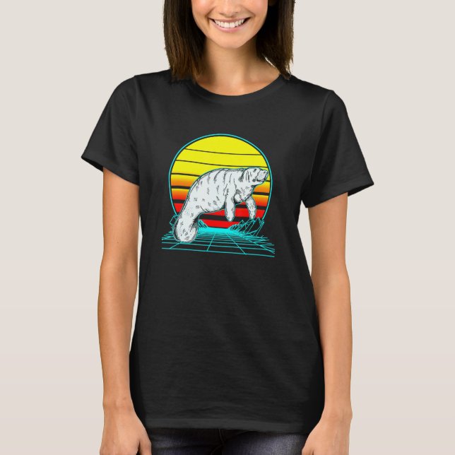 Camiseta Retro Manatee Vaporwave (Anverso)