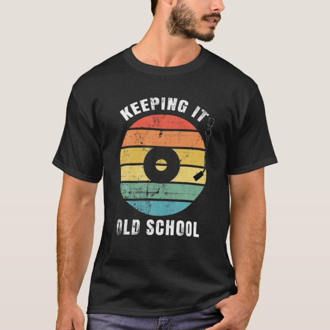 Camiseta Retro Mantener la vieja escuela - Récord musical v (Anverso)