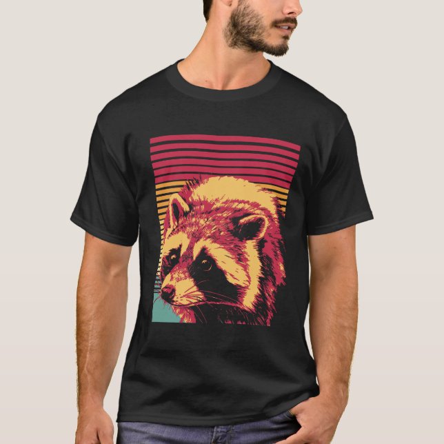 Camiseta Retro mapache (Anverso)
