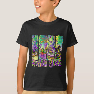 Camiseta Retro Mardi Gras Fleur De Lis Brushstrosa Louisian