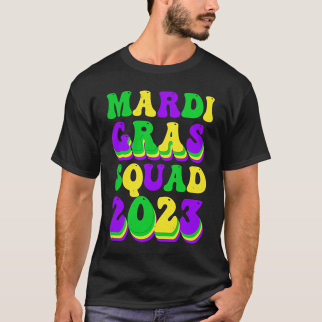 Camiseta Retro Mardi Gras Squad 2023 Leopard Print Family M (Anverso)