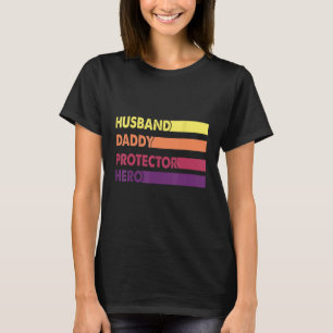 Camiseta retro marido papi protector héroe padres día para