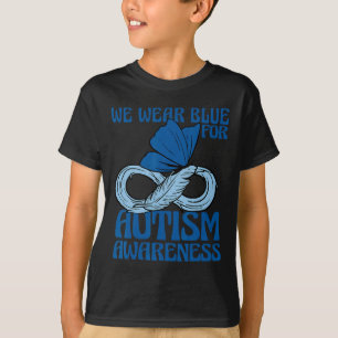 Camiseta Retro Mariposa Usa Azul Para Concientizar Sobre El