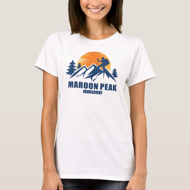 Camiseta Retro Maroon Peak Hike (Anverso)