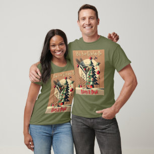 Camiseta Retro Martini de árbol de Navidad de los 50 Jet Se