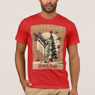 Camiseta Retro Martini de árbol de Navidad de los 50 Jet Se