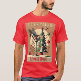 Camiseta Retro Martini de árbol de Navidad Jet Set de los 5