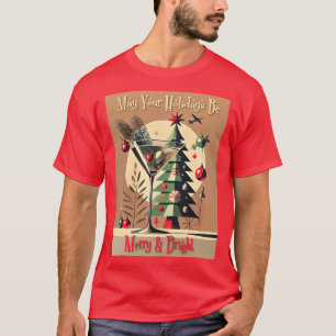 Camiseta Retro Martini de árbol de Navidad Jet Set de los 5
