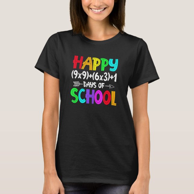 Camiseta Retro Math Formula 100 Days Of School Shirt Math T (Anverso)