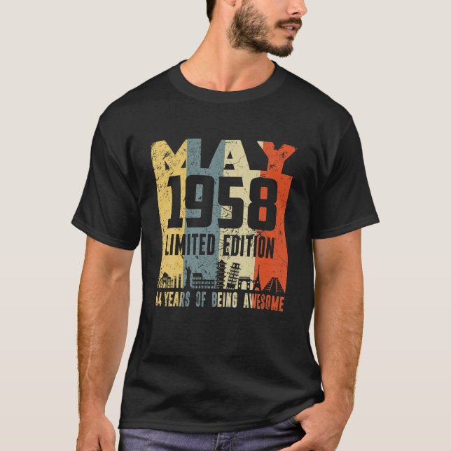 Camiseta Retro Mayo 1958 Funny 64º Cumpleaños (Anverso)