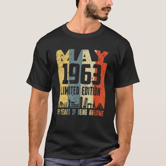 Camiseta Retro Mayo 1963 59º cumpleaños (Anverso)