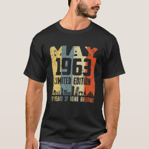 Camiseta Retro Mayo 1963 Divertido 59º Cumpleaños