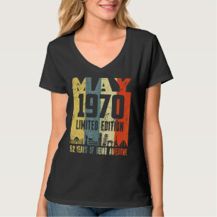 Camiseta Retro Mayo 1970 52º cumpleaños