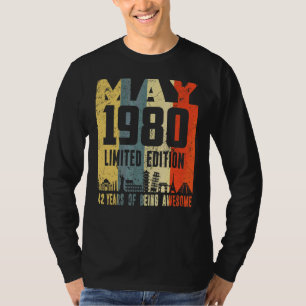 Camiseta Retro Mayo 1980 42º cumpleaños