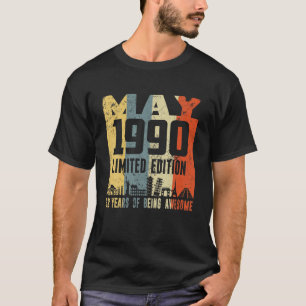Camiseta Retro Mayo 1990 Divertido 32º Cumpleaños