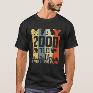 Camiseta Retro Mayo 2000 Divertido Cumpleaños 22