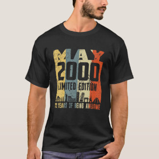Camiseta Retro Mayo 2000 Divertido Cumpleaños 22