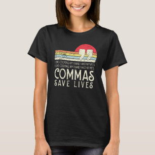 Camiseta Retro Me Gusta Cocinar A Mi Familia Y A Las Commas