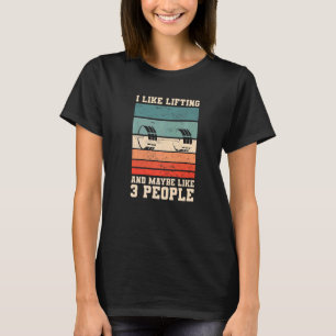 Camiseta Retro Me Gusta Levantar Y Tal Vez Como 3 Personas 